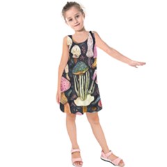 Natural Mushroom Kids  Sleeveless Dress by GardenOfOphir