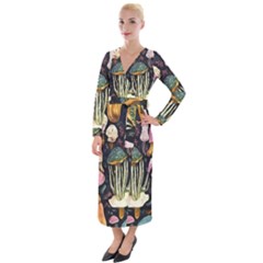 Natural Mushroom Velvet Maxi Wrap Dress by GardenOfOphir