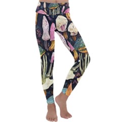 Natural Mushroom Kids  Lightweight Velour Classic Yoga Leggings by GardenOfOphir