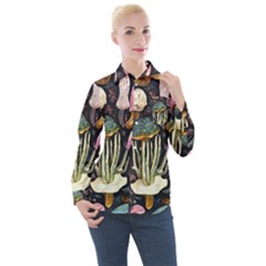 Natural Mushroom Women s Long Sleeve Pocket Shirt