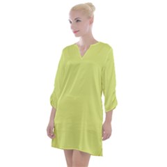 Key Lime Yellow	 - 	open Neck Shift Dress by ColorfulDresses