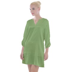 Sage Green	 - 	open Neck Shift Dress by ColorfulDresses