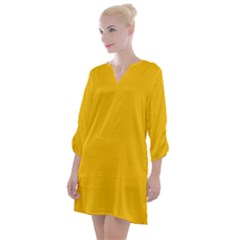 Mikado Yellow	 - 	open Neck Shift Dress by ColorfulDresses