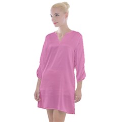 Soft Pink	 - 	open Neck Shift Dress by ColorfulDresses