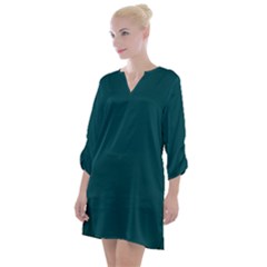 Eagle Green	 - 	open Neck Shift Dress by ColorfulDresses