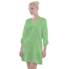 Granny Smith Apple Green	 - 	open Neck Shift Dress by ColorfulDresses