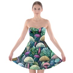 Mushroom Core Fairy Strapless Bra Top Dress by GardenOfOphir