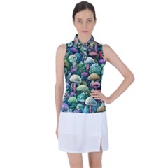 Mushroom Core Fairy Women s Sleeveless Polo Tee by GardenOfOphir