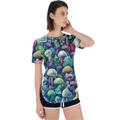 Mushroom Core Fairy Perpetual Short Sleeve T-shirt by GardenOfOphir