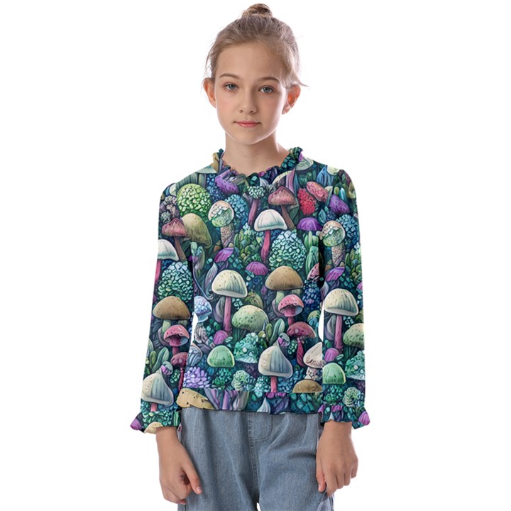 Mushroom Core Fairy Kids  Frill Detail Tee