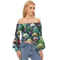 Mushroom Core Fairy Off Shoulder Flutter Bell Sleeve Top View3