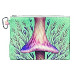 Tiny Witchy Mushroom Canvas Cosmetic Bag (xl) by GardenOfOphir