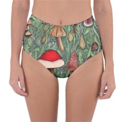 Fairycore Mushroom Forest Reversible High-waist Bikini Bottoms by GardenOfOphir