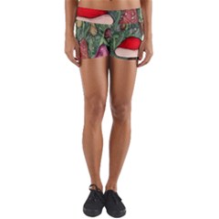 Fairycore Mushroom Forest Yoga Shorts by GardenOfOphir