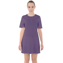 English Violet Purple	 - 	sixties Short Sleeve Mini Dress