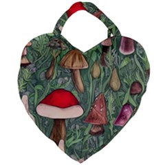 Fairycore Mushroom Forest Giant Heart Shaped Tote by GardenOfOphir