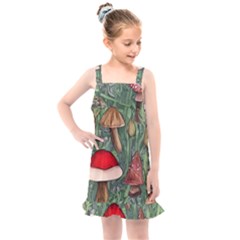 Fairycore Mushroom Forest Kids  Overall Dress by GardenOfOphir