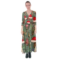 Fairycore Mushroom Forest Button Up Maxi Dress by GardenOfOphir