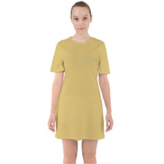 Trombone Yellow	 - 	sixties Short Sleeve Mini Dress