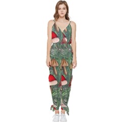 Fairycore Mushroom Forest Sleeveless Tie Ankle Chiffon Jumpsuit by GardenOfOphir