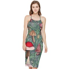 Fairycore Mushroom Forest Bodycon Cross Back Summer Dress by GardenOfOphir