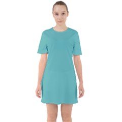 Blue Turquoise	 - 	sixties Short Sleeve Mini Dress