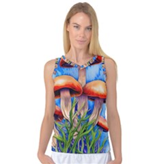 Garden Mushrooms In A Flowery Craft Women s Basketball Tank Top by GardenOfOphir