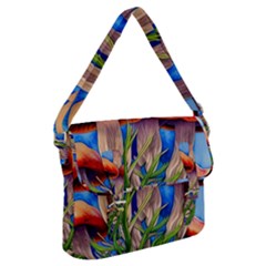 Garden Mushrooms In A Flowery Craft Buckle Messenger Bag by GardenOfOphir