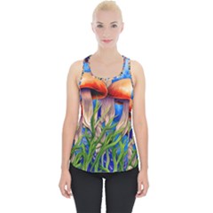 Garden Mushrooms In A Flowery Craft Piece Up Tank Top by GardenOfOphir