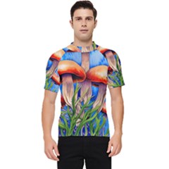 Garden Mushrooms In A Flowery Craft Men s Short Sleeve Rash Guard by GardenOfOphir