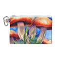 Garden Mushrooms In A Flowery Craft Canvas Cosmetic Bag (Medium) View1