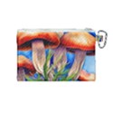 Garden Mushrooms In A Flowery Craft Canvas Cosmetic Bag (Medium) View2