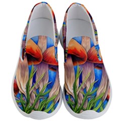 Garden Mushrooms In A Flowery Craft Men s Lightweight Slip Ons by GardenOfOphir