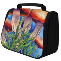 Garden Mushrooms In A Flowery Craft Full Print Travel Pouch (big) by GardenOfOphir