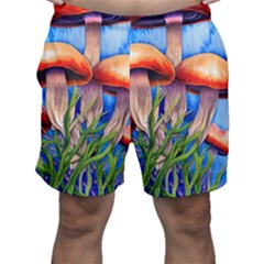 Garden Mushrooms In A Flowery Craft Men s Shorts by GardenOfOphir