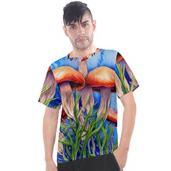 Garden Mushrooms In A Flowery Craft Men s Sport Top by GardenOfOphir