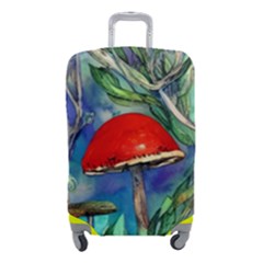 Woodsy Mushroom Forest Foraging Luggage Cover (small) by GardenOfOphir