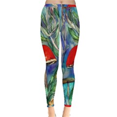 Woodsy Mushroom Forest Foraging Inside Out Leggings by GardenOfOphir