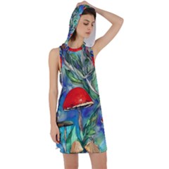 Woodsy Mushroom Forest Foraging Racer Back Hoodie Dress by GardenOfOphir