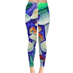 Farmcore Mushroom Foraging In A Forrest Leggings  by GardenOfOphir