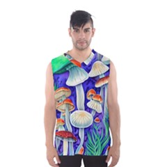 Farmcore Mushroom Foraging In A Forrest Men s Basketball Tank Top by GardenOfOphir