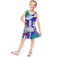 Farmcore Mushroom Foraging In A Forrest Kids  Tunic Dress by GardenOfOphir