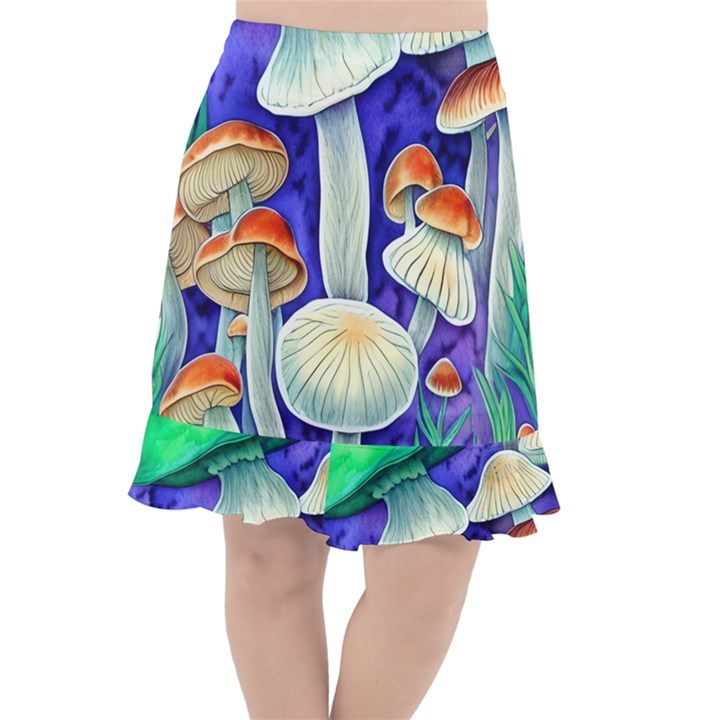 Farmcore Mushroom Foraging In A Forrest Fishtail Chiffon Skirt