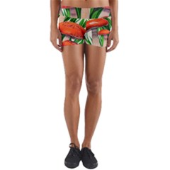 Fairycore Forest Mushroom Yoga Shorts by GardenOfOphir