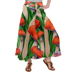 Fairycore Forest Mushroom Satin Palazzo Pants by GardenOfOphir