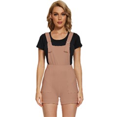 Sand Stone Brown	 - 	short Overalls by ColorfulWomensWear