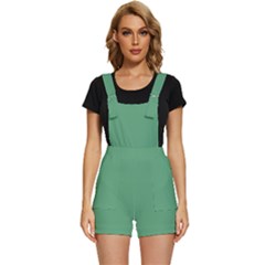 Shiny Shamrock Green	 - 	short Overalls by ColorfulWomensWear