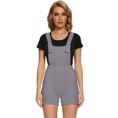 Soft Taupe Grey	 - 	short Overalls by ColorfulWomensWear