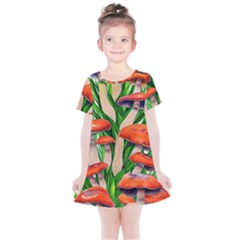 Fairycore Forest Mushroom Kids  Simple Cotton Dress by GardenOfOphir