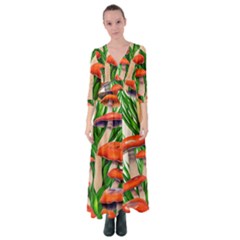 Fairycore Forest Mushroom Button Up Maxi Dress by GardenOfOphir